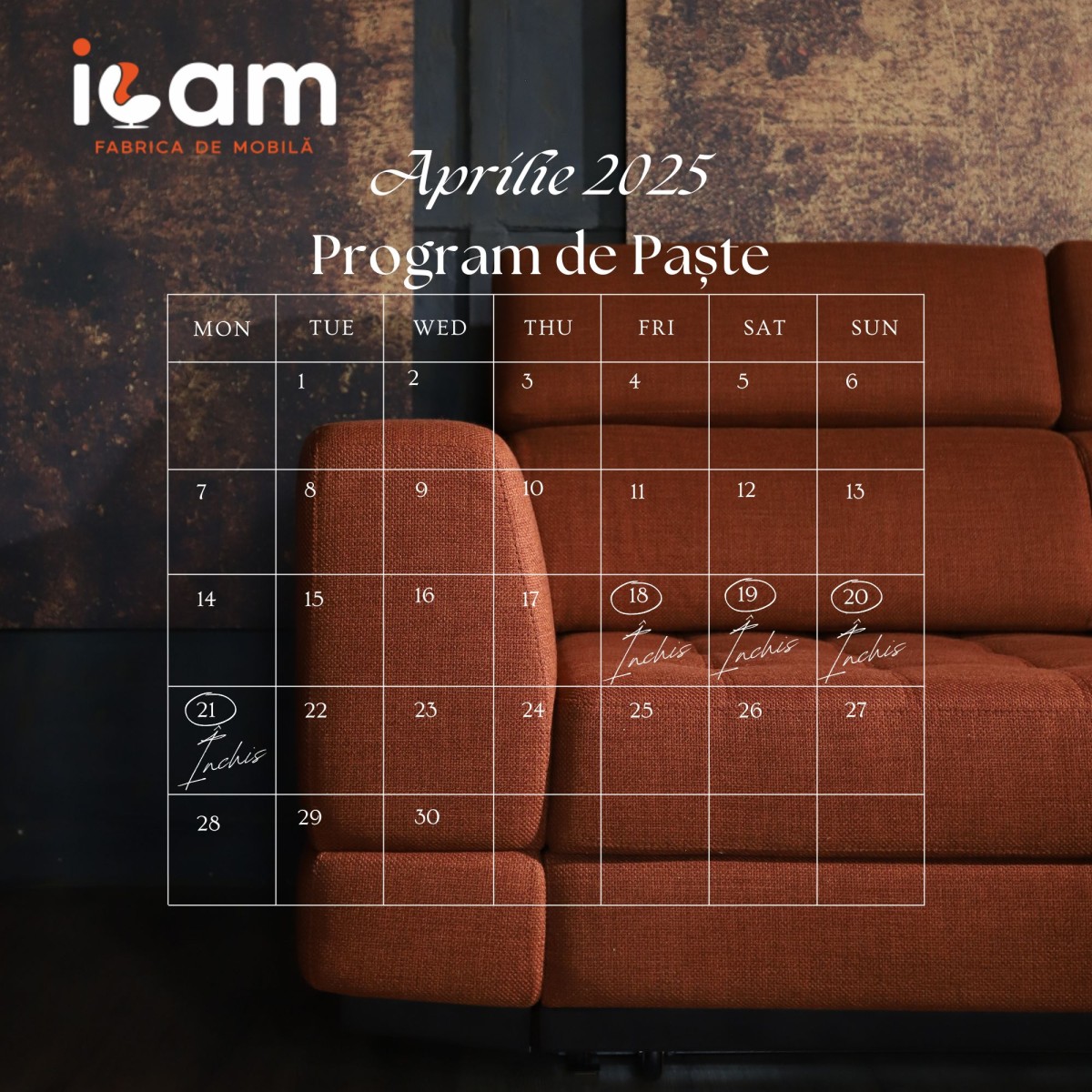 Program de lucru de Paște