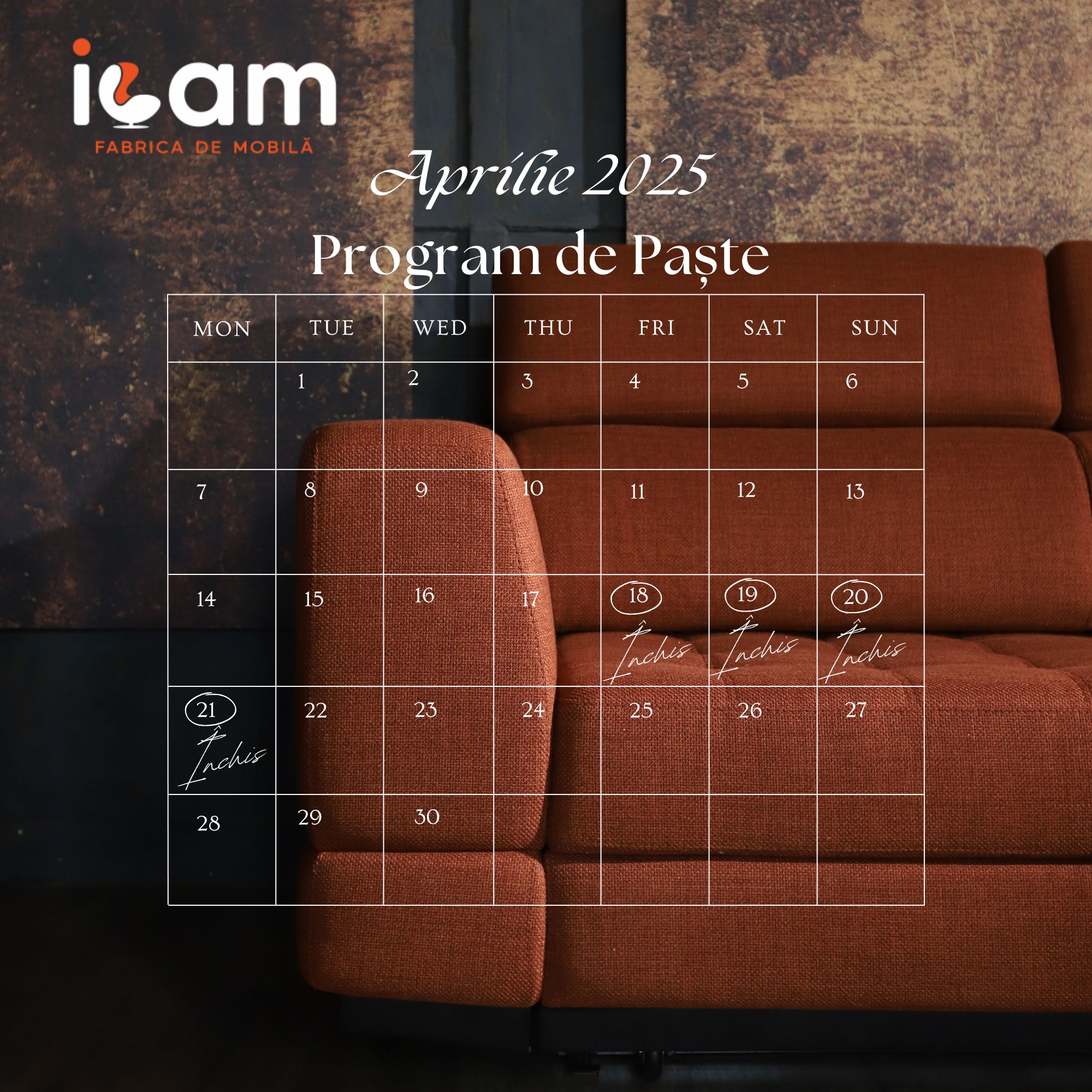 Program de lucru de Paște