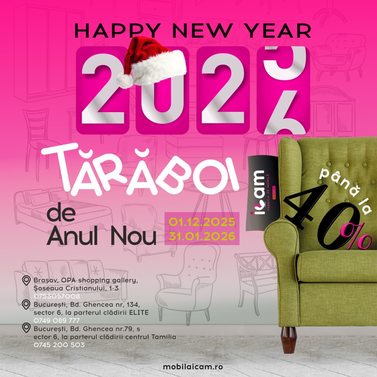 “Tărăboi de Anul Nou” la Fabrica de Mobilă ICAM!