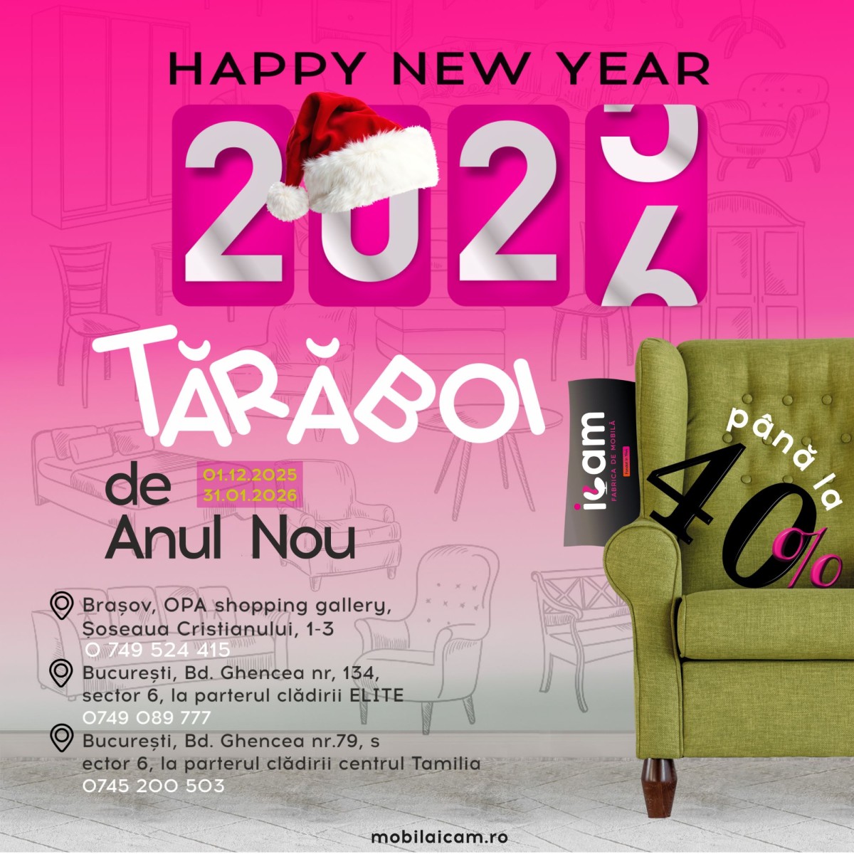 “Tărăboi de Anul Nou” la Fabrica de Mobilă ICAM!