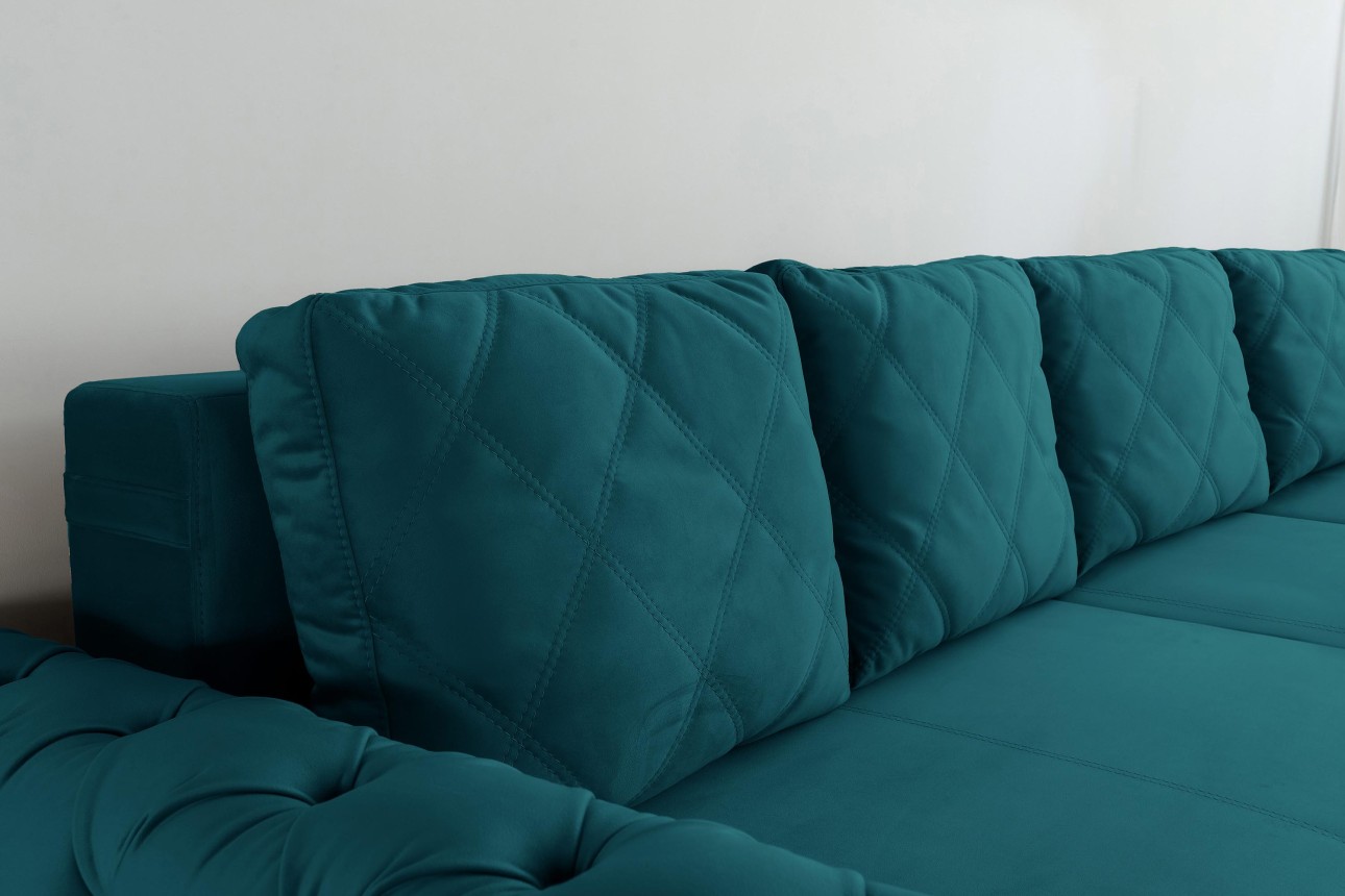 Colțar LUXURY 3, cu ladă de depozitare, 3150x1800x850 mm, suprafața dormit 2630x1600 mm.