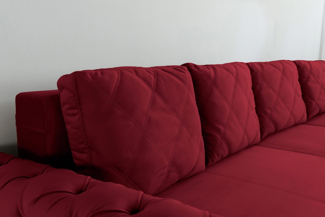 Colțar LUXURY 3, cu ladă de depozitare, 3150x1800x850 mm, suprafața dormit 2630x1600 mm.