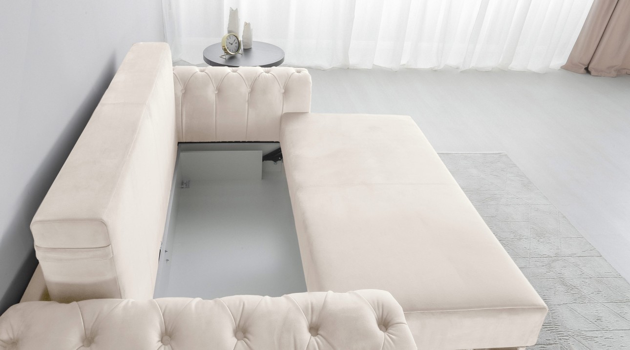 Canapea LUXURY mini, cu ladă de depozitare,1850x1060x850, suprafața dormit 1620x1300.
