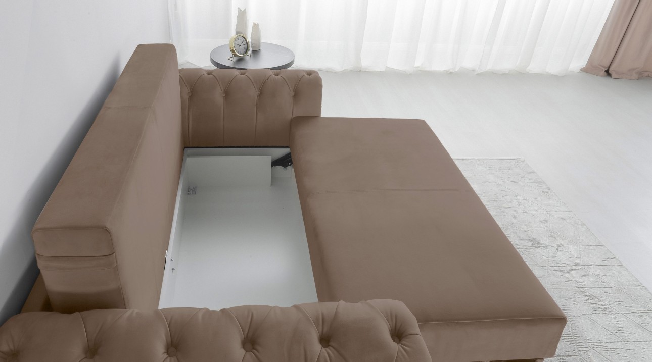 Canapea LUXURY mini, cu ladă de depozitare,1850x1060x850, suprafața dormit 1620x1300.