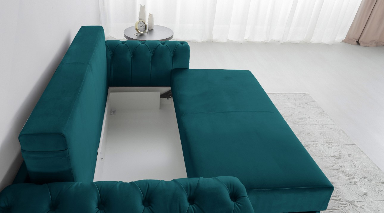 Canapea LUXURY mini, cu ladă de depozitare,1850x1060x850, suprafața dormit 1620x1300.