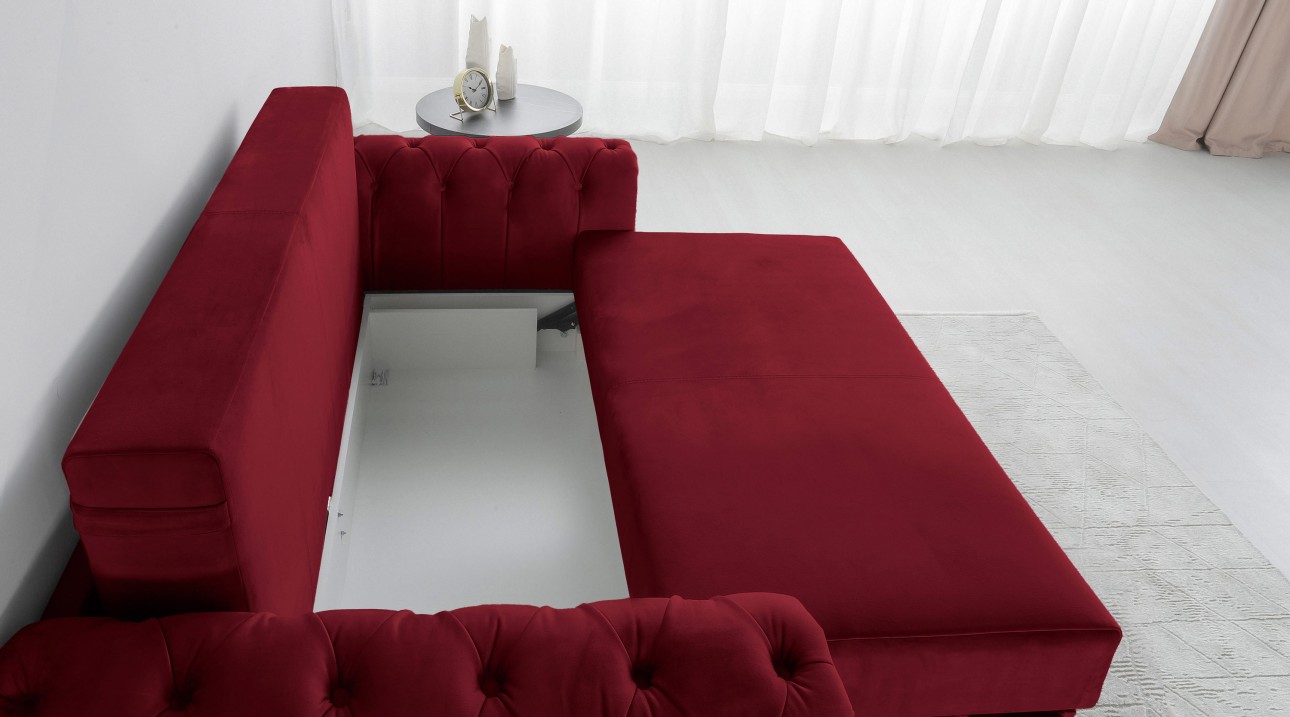 Canapea LUXURY mini, cu ladă de depozitare,1850x1060x850, suprafața dormit 1620x1300.