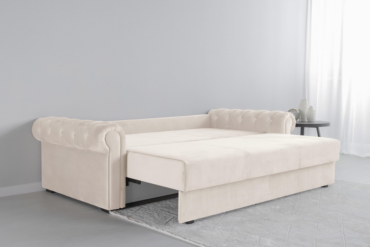 Canapea extensibilă LUXURY, cu ladă de depozitare, 2450x1060x850, suprafața dormit 1960x1600