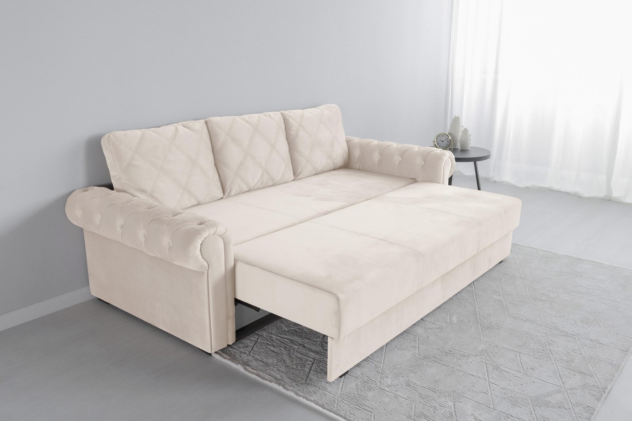 Canapea extensibilă LUXURY, cu ladă de depozitare, 2450x1060x850, suprafața dormit 1960x1600