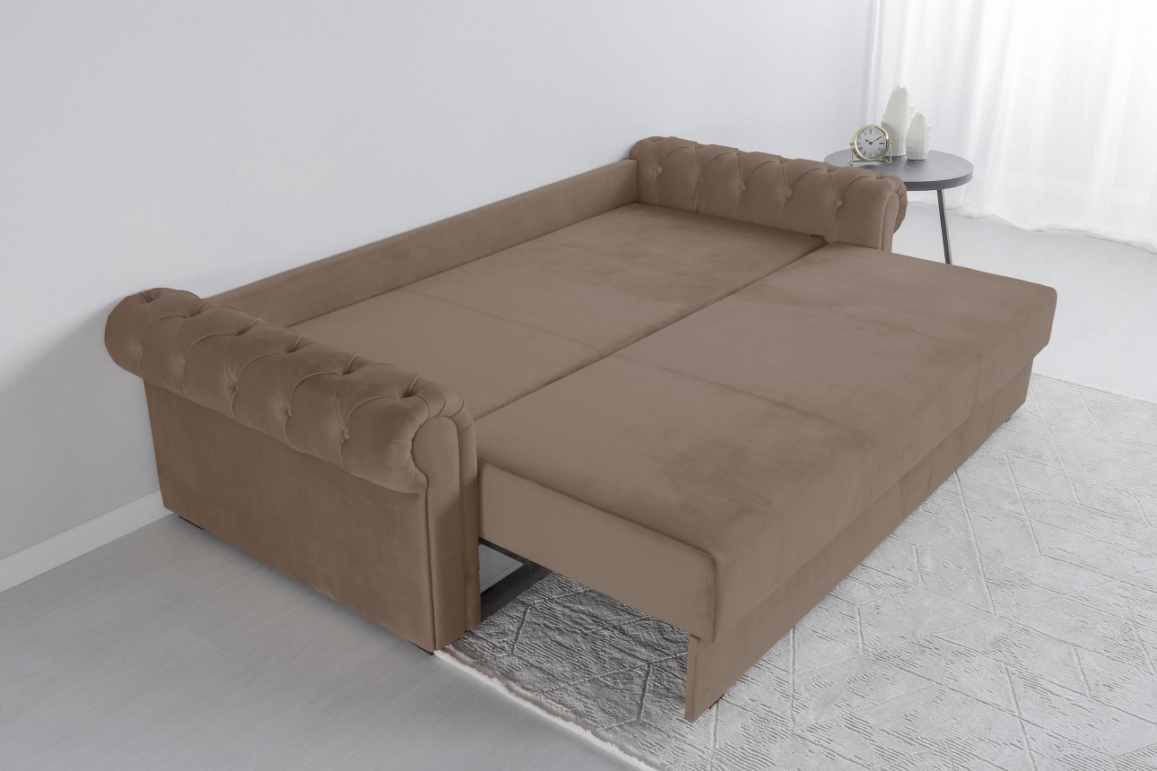 Canapea extensibilă LUXURY, cu ladă de depozitare, 2450x1060x850, suprafața dormit 1960x1600