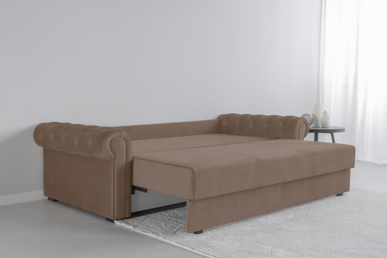 Canapea extensibilă LUXURY, cu ladă de depozitare, 2450x1060x850, suprafața dormit 1960x1600