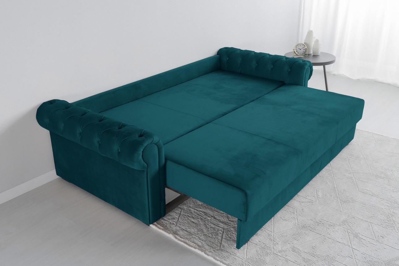 Canapea extensibilă LUXURY, cu ladă de depozitare, 2450x1060x850, suprafața dormit 1960x1600