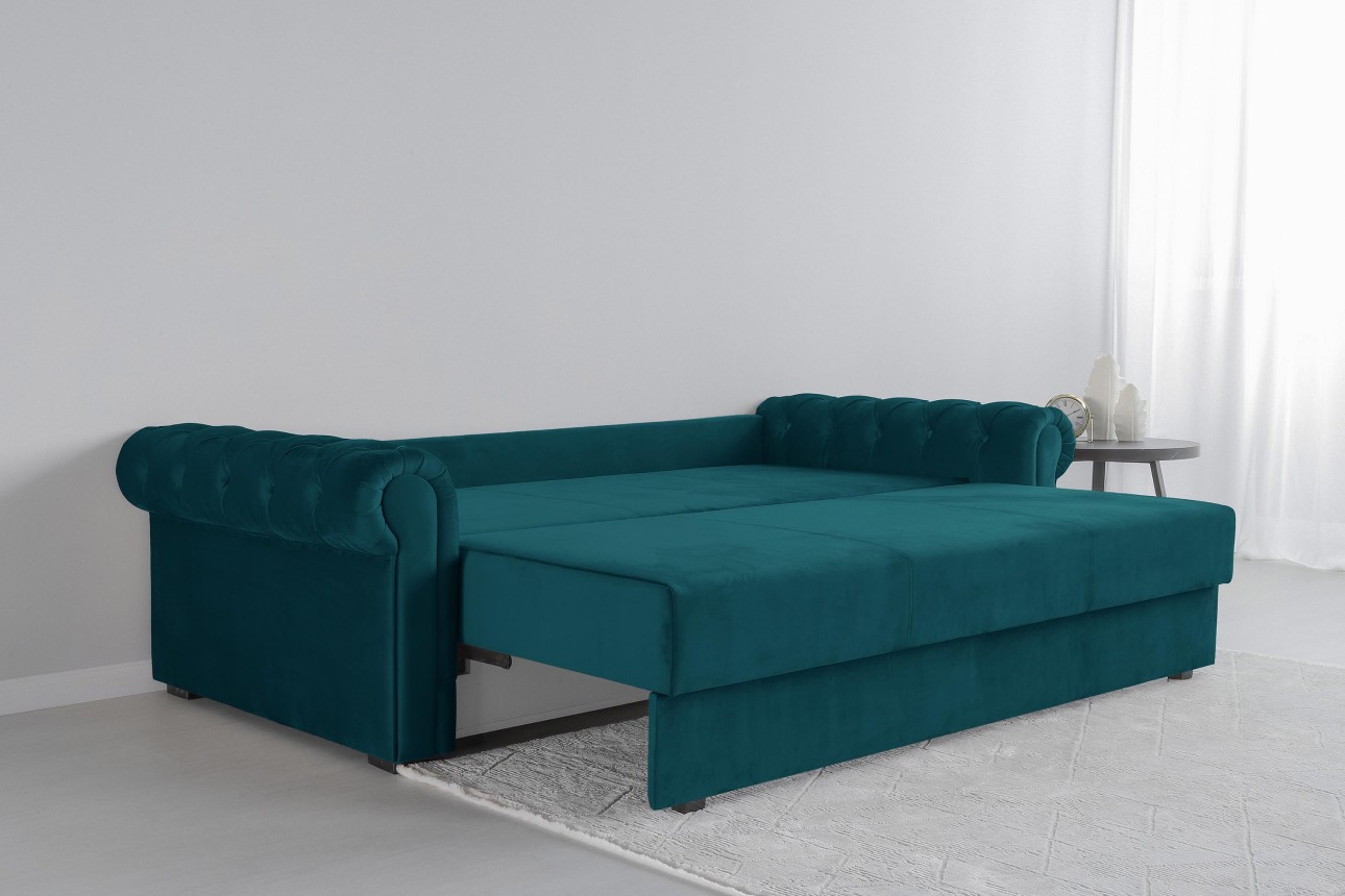 Canapea extensibilă LUXURY, cu ladă de depozitare, 2450x1060x850, suprafața dormit 1960x1600