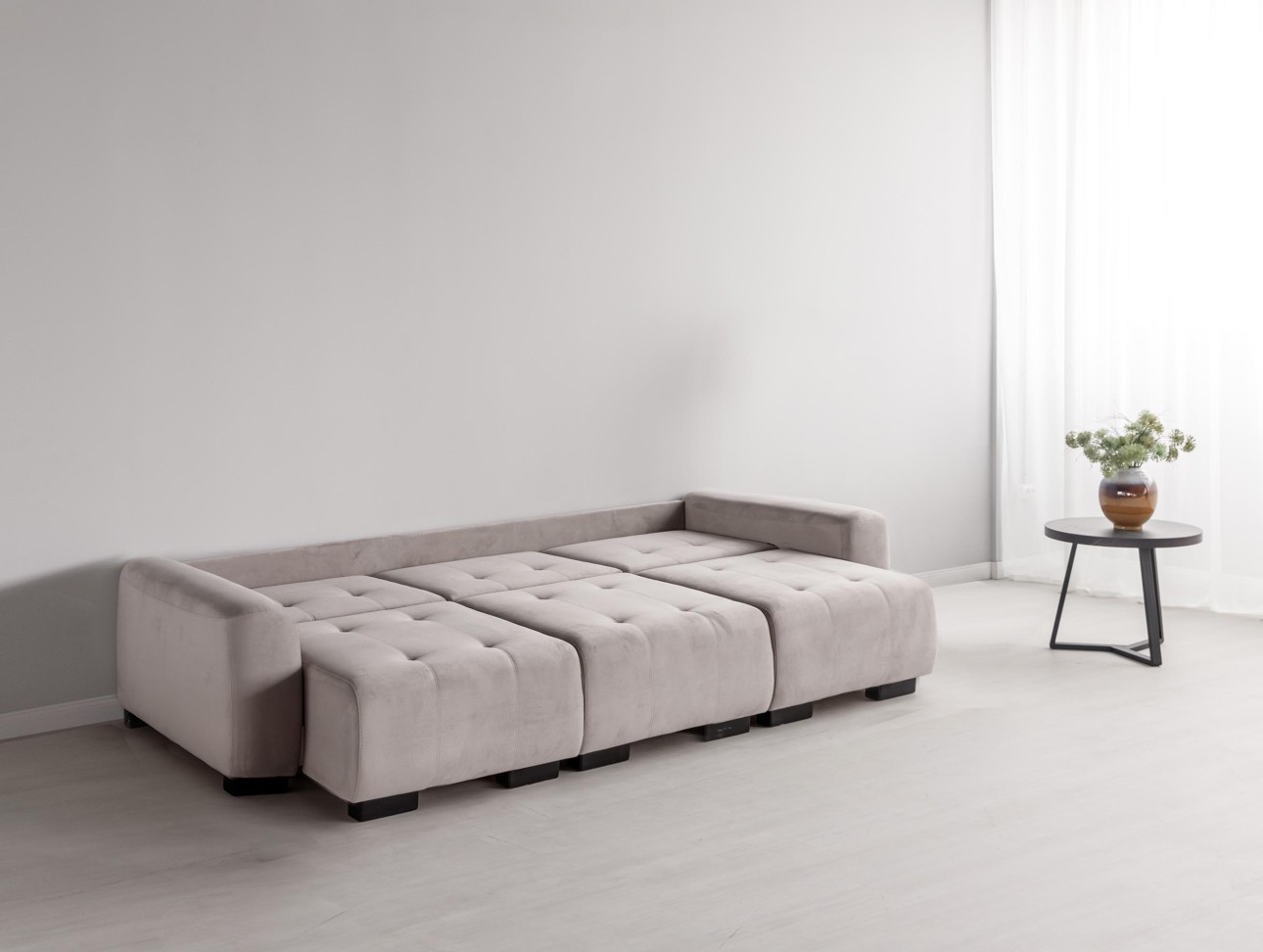 Canapea modulară KING 3 (700), cu lada depozitare, 2650x1170x720 mm, spațiu de dormit 2100x1600 mm.