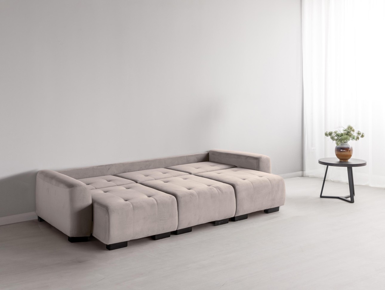 Canapea modulară KING 3 (700), cu lada depozitare, 2650x1170x720 mm, spațiu de dormit 2100x1600 mm.