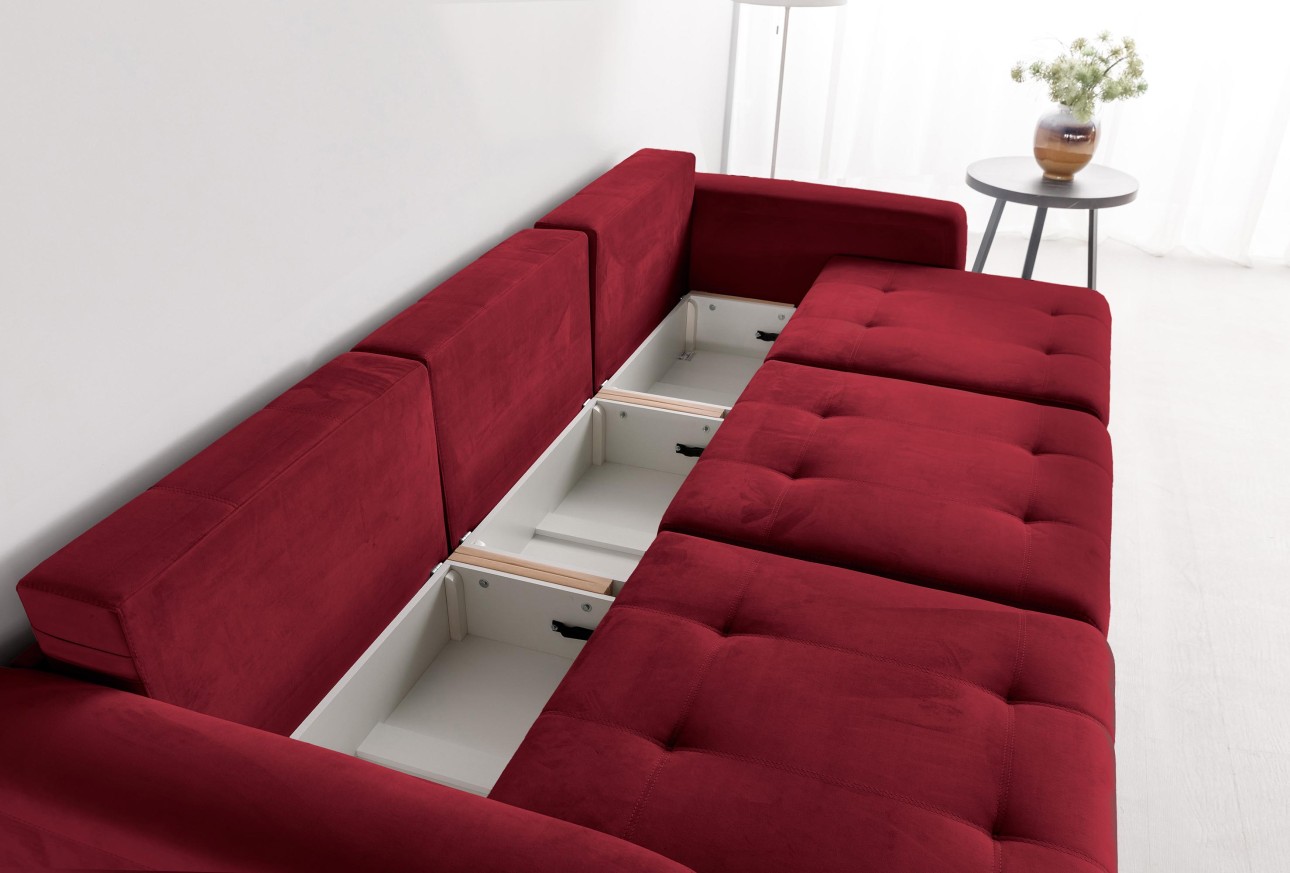 Canapea modulară KING 3 (700), cu lada depozitare, 2650x1170x720 mm, spațiu de dormit 2100x1600 mm.