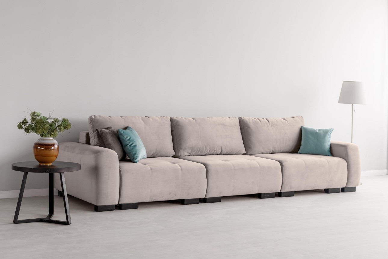 Canapea modulară KING 3 (1000), cu lada depozitare, 3570x1200x750 mm, spațiu de dormit 3050x1600 mm.