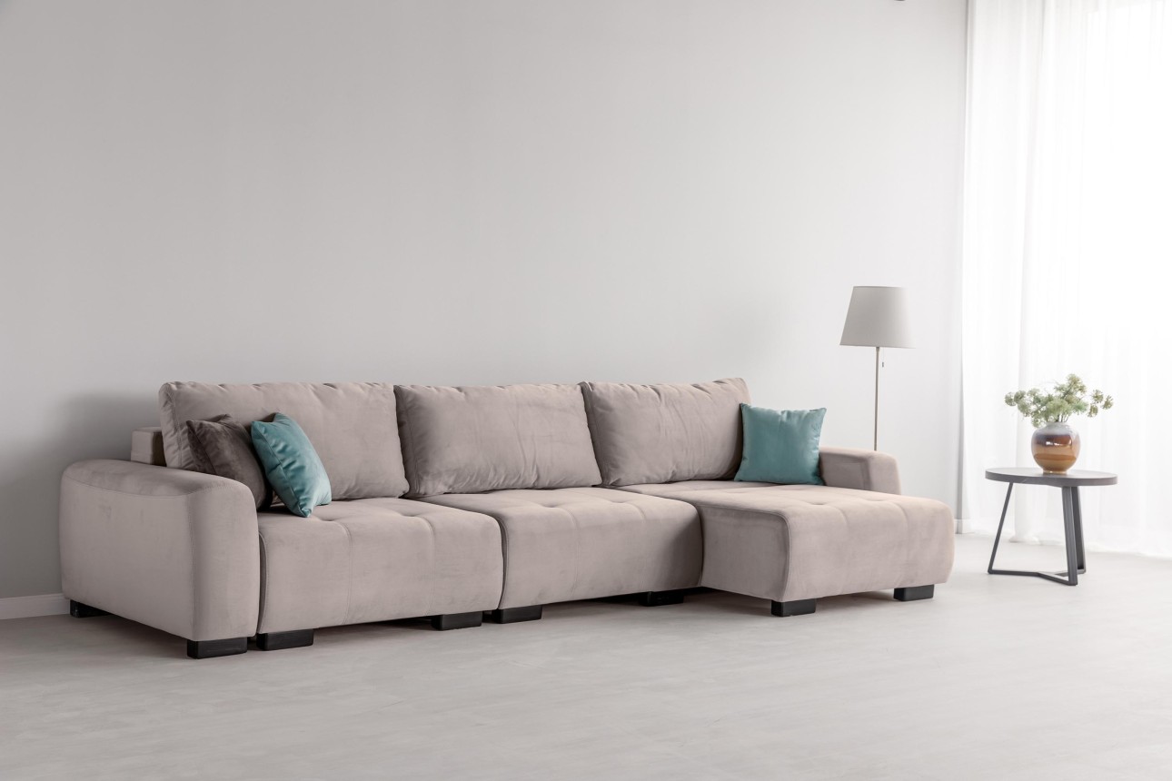 Canapea modulară KING 3 (1000), cu lada depozitare, 3570x1200x750 mm, spațiu de dormit 3050x1600 mm.