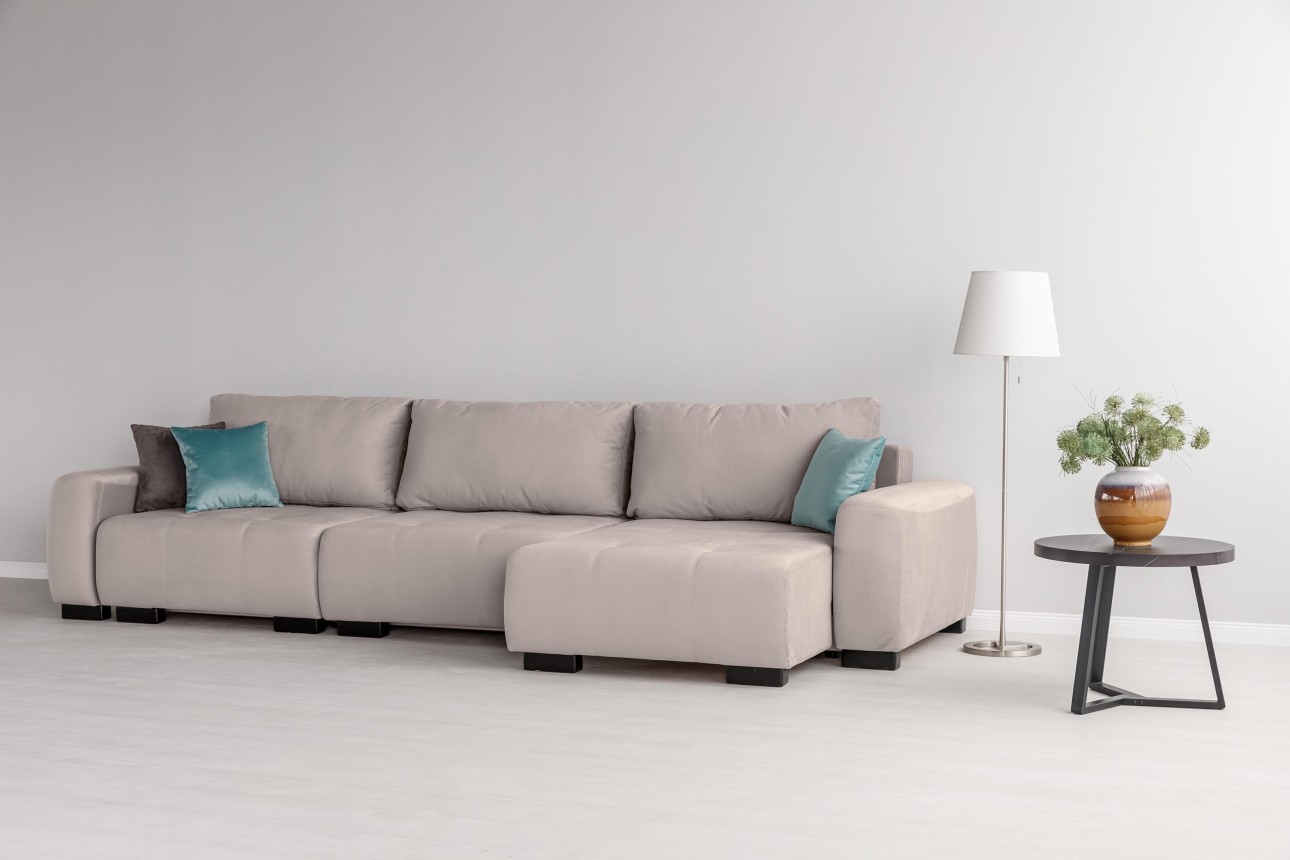 Canapea modulară KING 3 (1000), cu lada depozitare, 3570x1200x750 mm, spațiu de dormit 3050x1600 mm.