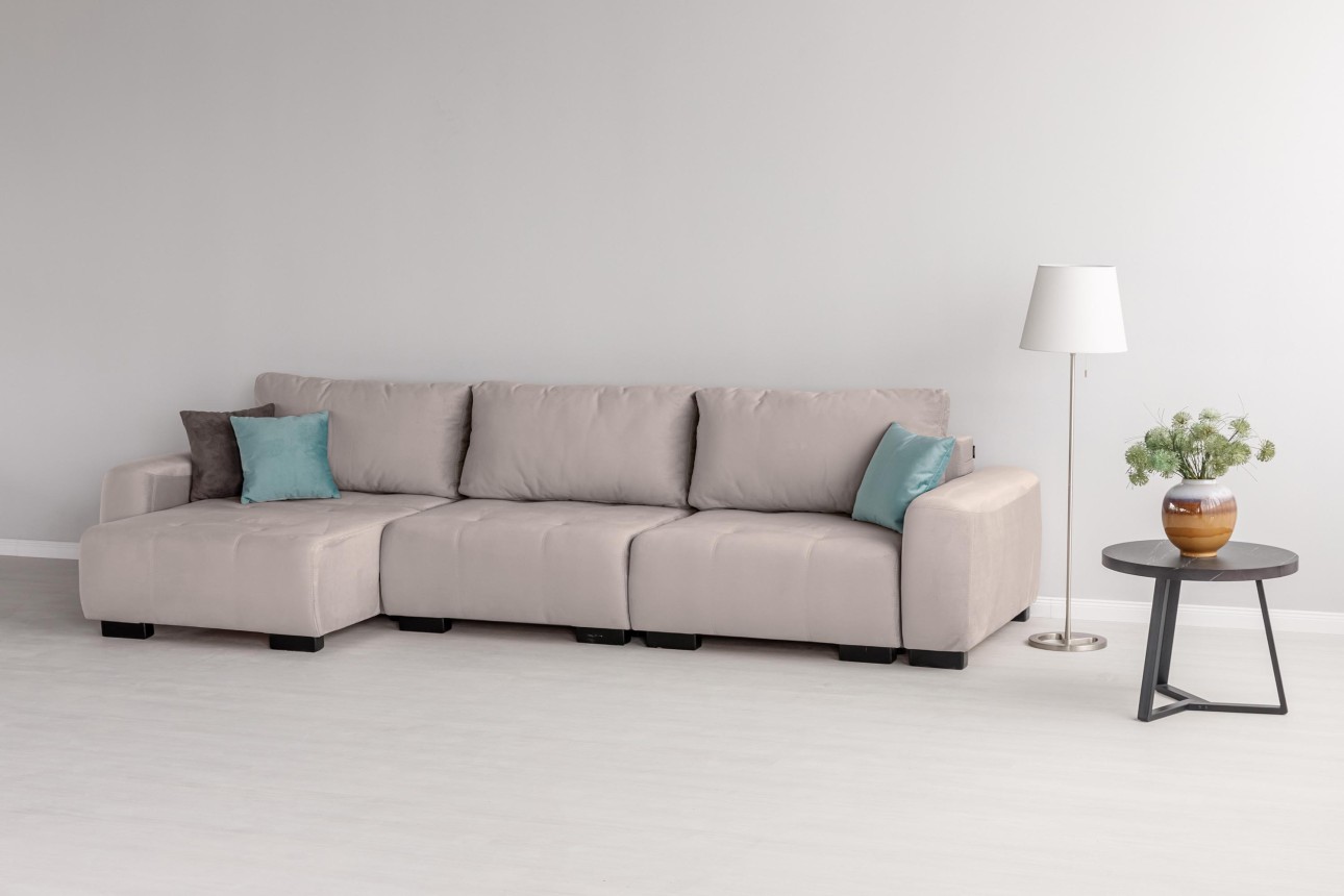 Canapea modulară KING 3 (1000), cu lada depozitare, 3570x1200x750 mm, spațiu de dormit 3050x1600 mm.