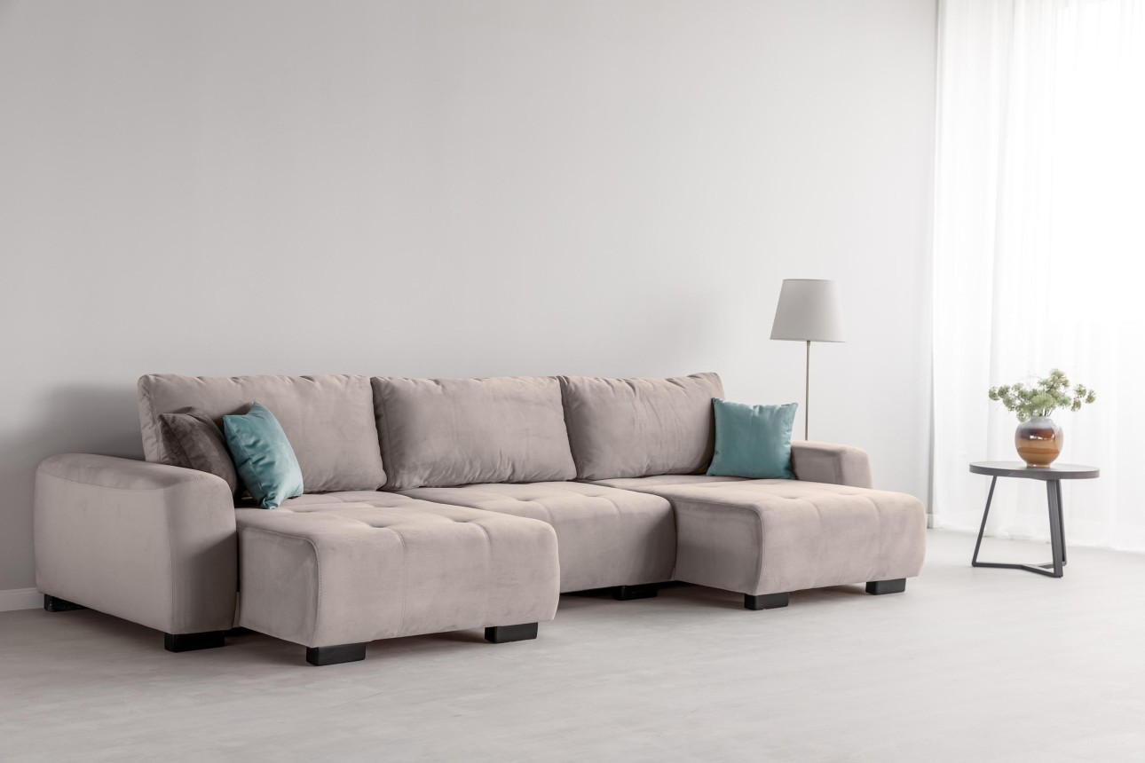 Canapea modulară KING 3 (1000), cu lada depozitare, 3570x1200x750 mm, spațiu de dormit 3050x1600 mm.