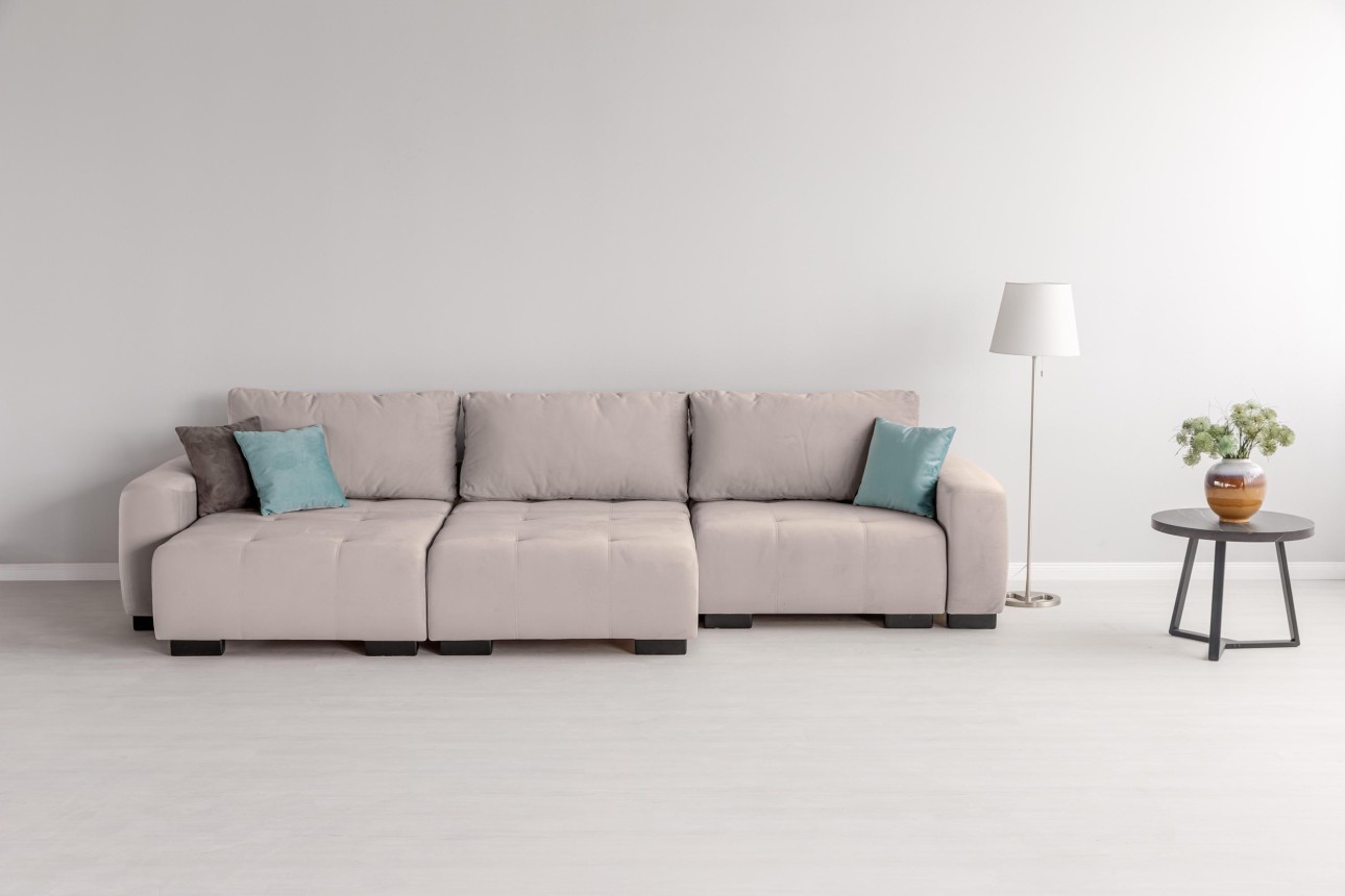 Canapea modulară KING 3 (1000), cu lada depozitare, 3570x1200x750 mm, spațiu de dormit 3050x1600 mm.