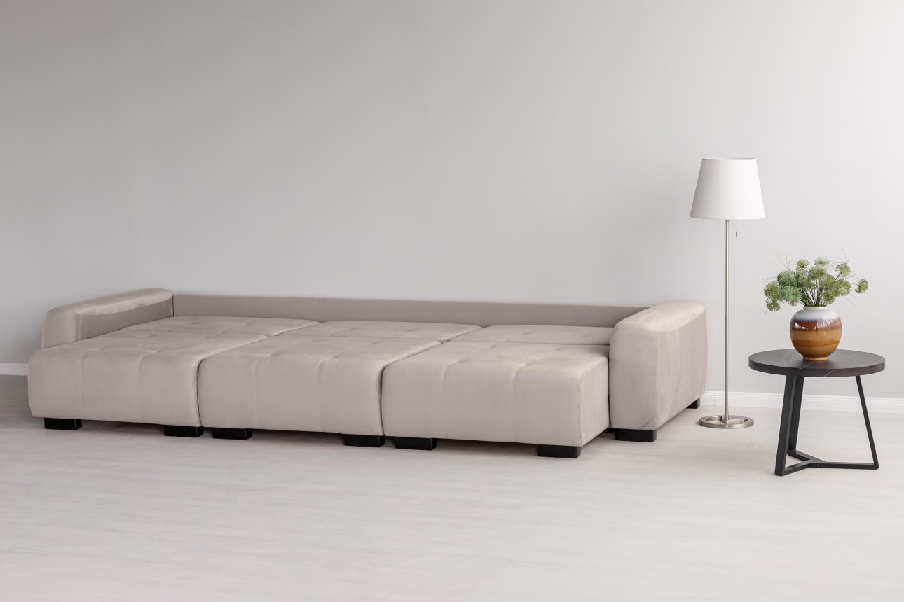 Canapea modulară KING 3 (1000), cu lada depozitare, 3570x1200x750 mm, spațiu de dormit 3050x1600 mm.