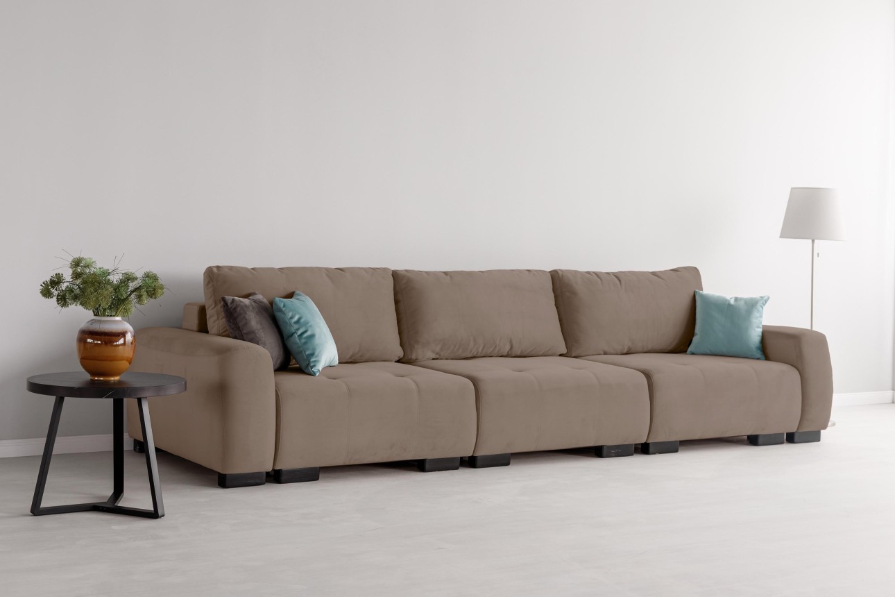 Canapea modulară KING 3 (1000), cu lada depozitare, 3570x1200x750 mm, spațiu de dormit 3050x1600 mm.
