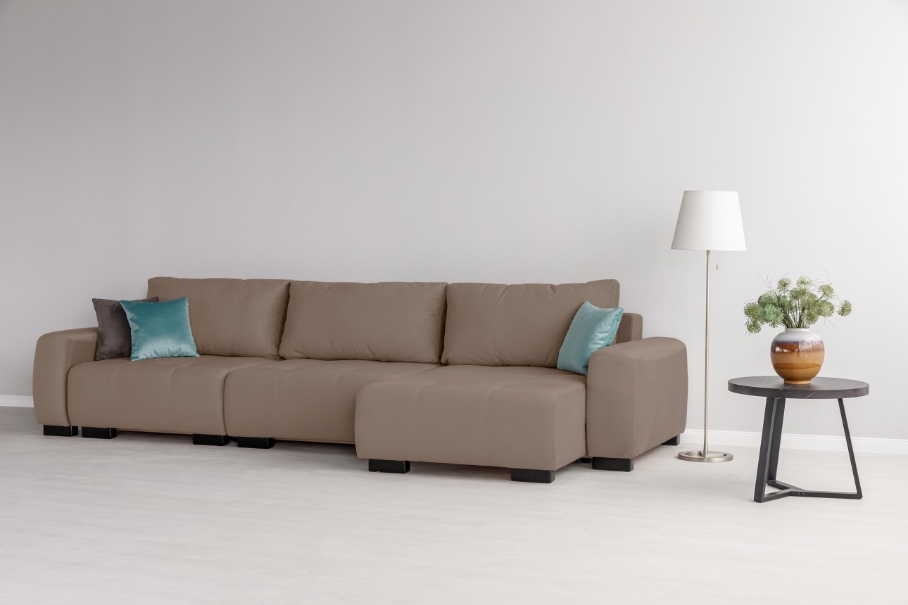 Canapea modulară KING 3 (1000), cu lada depozitare, 3570x1200x750 mm, spațiu de dormit 3050x1600 mm.