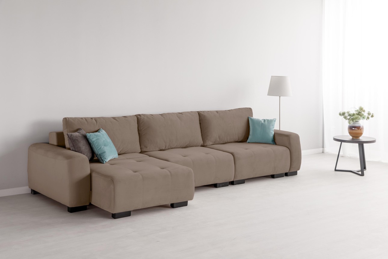 Canapea modulară KING 3 (1000), cu lada depozitare, 3570x1200x750 mm, spațiu de dormit 3050x1600 mm.