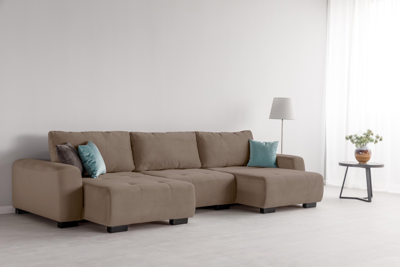 Canapea modulară KING 3 (1000), cu lada depozitare, 3570x1200x750 mm, spațiu de dormit 3050x1600 mm.