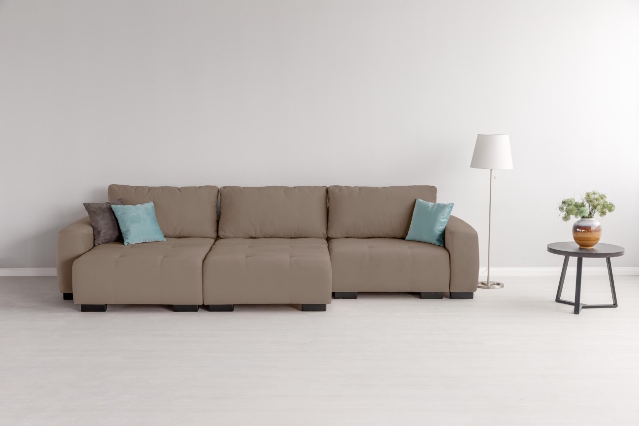 Canapea modulară KING 3 (1000), cu lada depozitare, 3570x1200x750 mm, spațiu de dormit 3050x1600 mm.