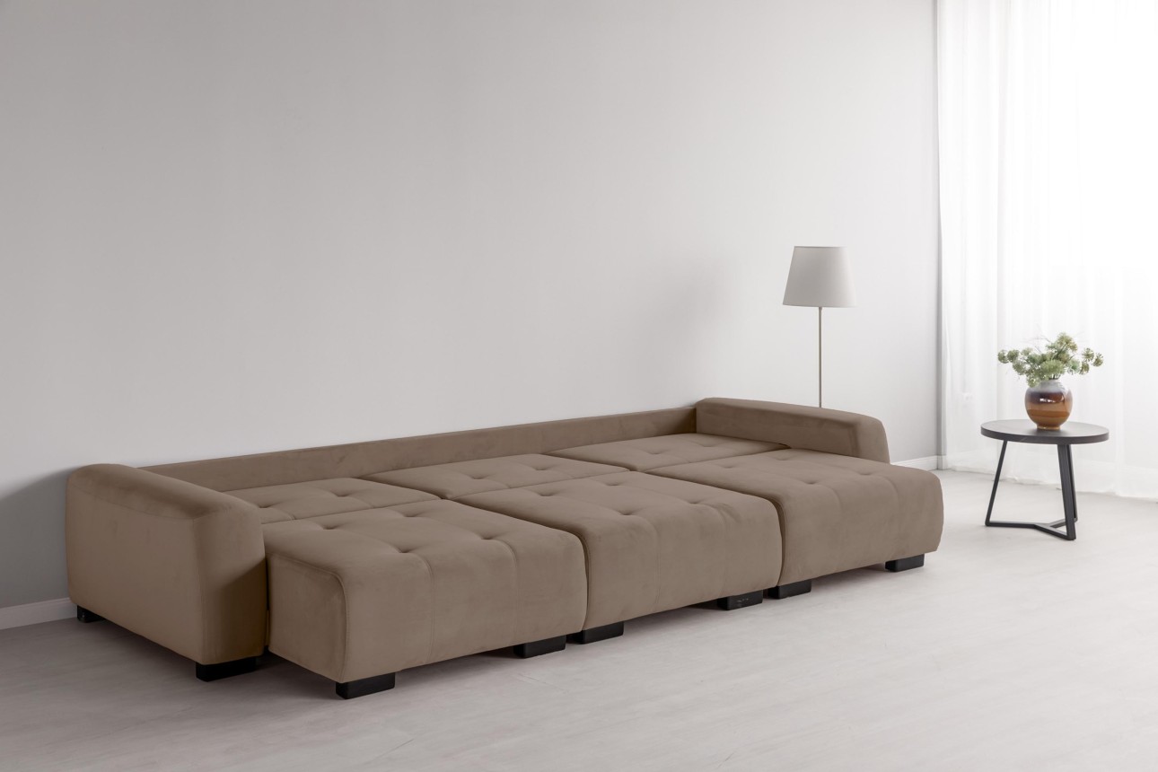 Canapea modulară KING 3 (1000), cu lada depozitare, 3570x1200x750 mm, spațiu de dormit 3050x1600 mm.