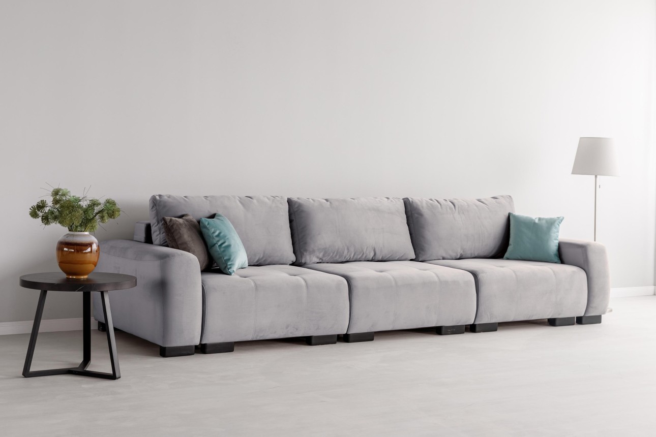 Canapea modulară KING 3 (1000), cu lada depozitare, 3570x1200x750 mm, spațiu de dormit 3050x1600 mm.