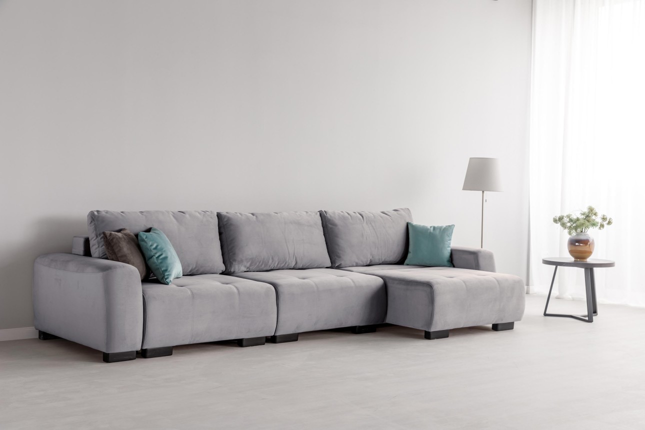 Canapea modulară KING 3 (1000), cu lada depozitare, 3570x1200x750 mm, spațiu de dormit 3050x1600 mm.