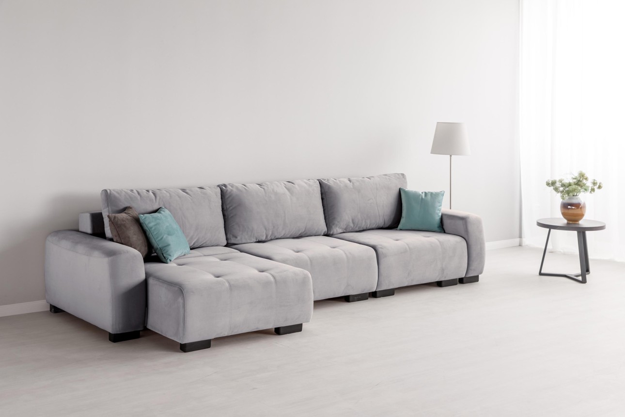 Canapea modulară KING 3 (1000), cu lada depozitare, 3570x1200x750 mm, spațiu de dormit 3050x1600 mm.