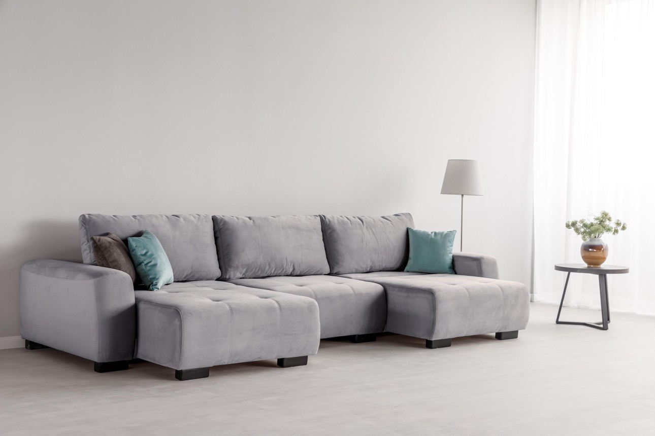 Canapea modulară KING 3 (1000), cu lada depozitare, 3570x1200x750 mm, spațiu de dormit 3050x1600 mm.