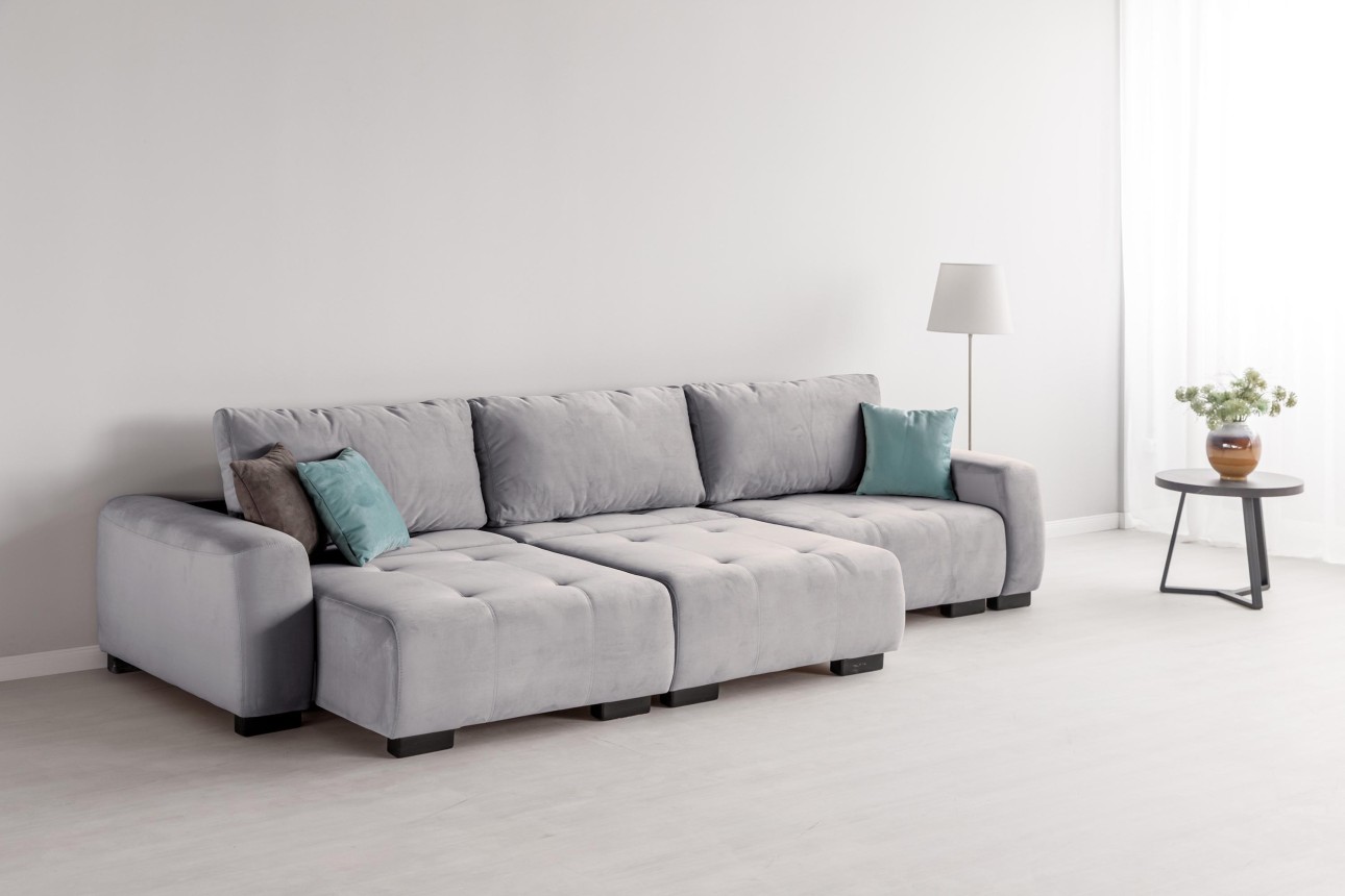 Canapea modulară KING 3 (1000), cu lada depozitare, 3570x1200x750 mm, spațiu de dormit 3050x1600 mm.
