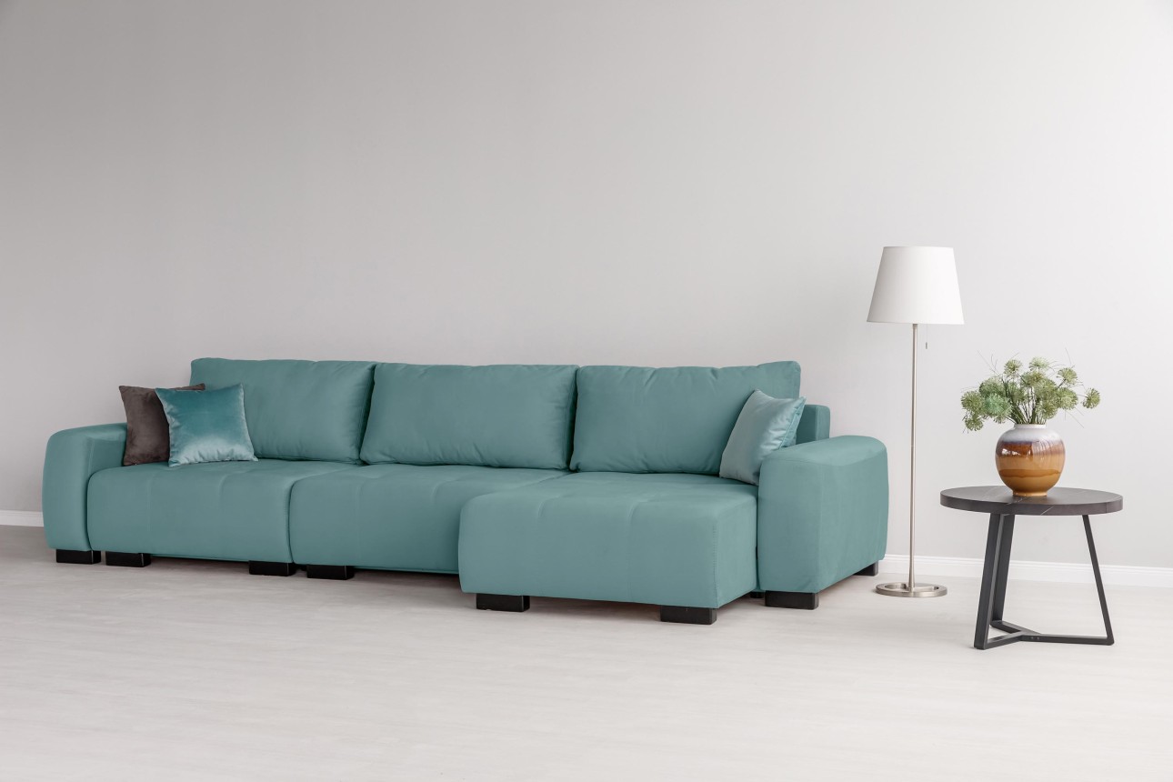 Canapea modulară KING 3 (1000), cu lada depozitare, 3570x1200x750 mm, spațiu de dormit 3050x1600 mm.