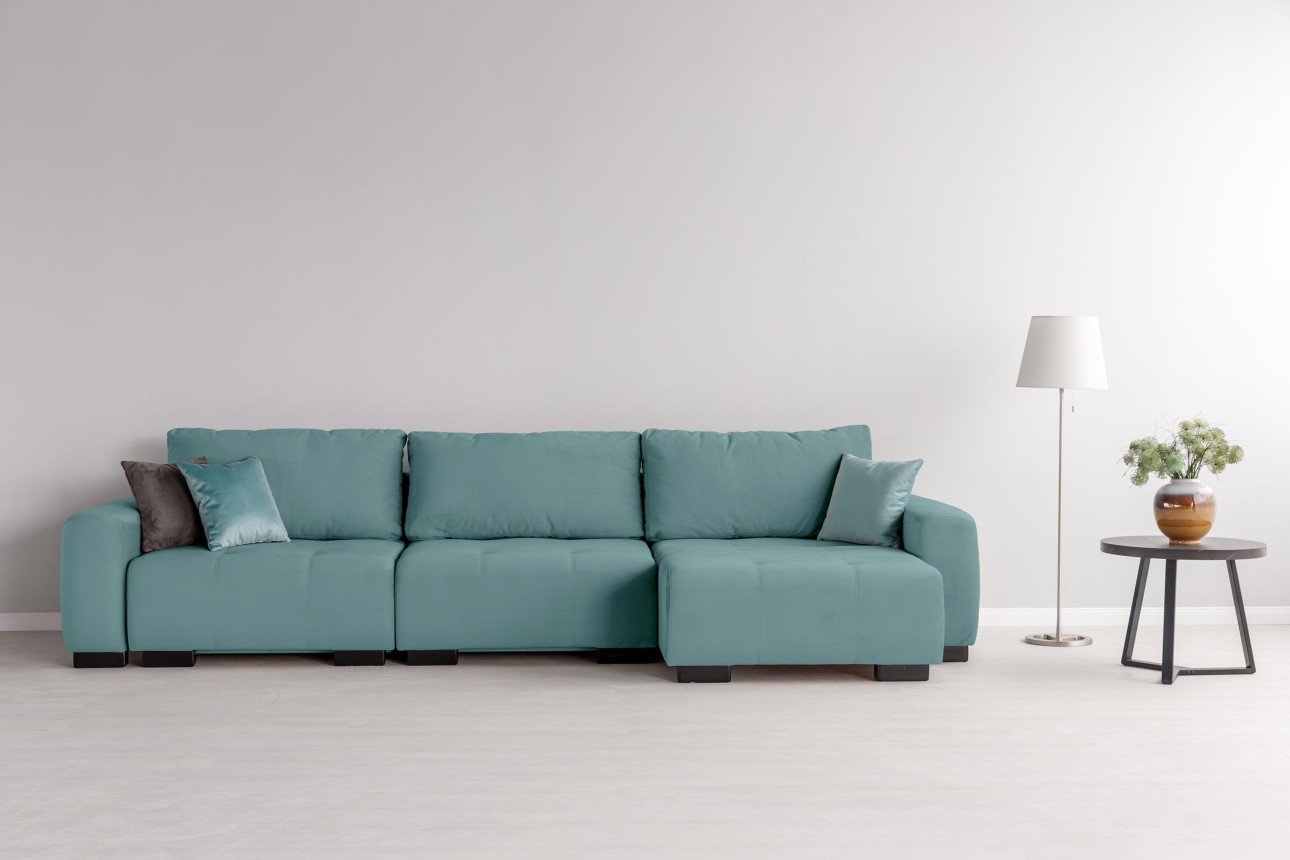 Canapea modulară KING 3 (1000), cu lada depozitare, 3570x1200x750 mm, spațiu de dormit 3050x1600 mm.