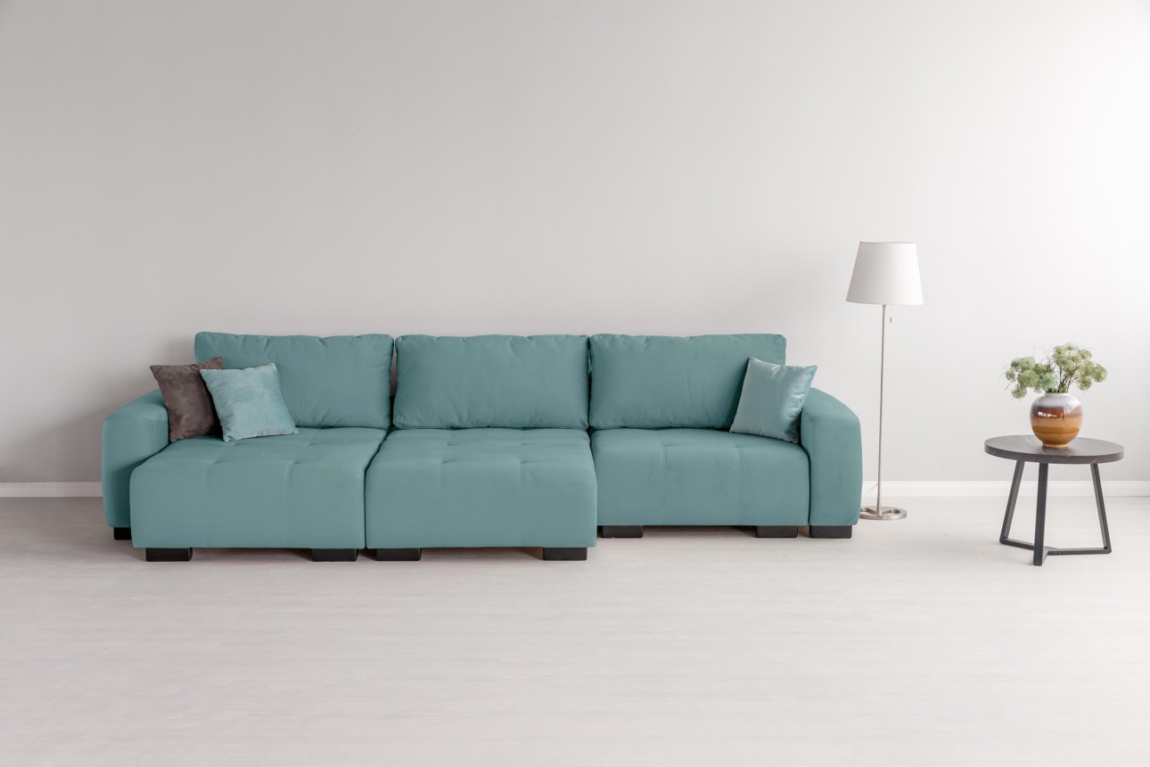 Canapea modulară KING 3 (1000), cu lada depozitare, 3570x1200x750 mm, spațiu de dormit 3050x1600 mm.