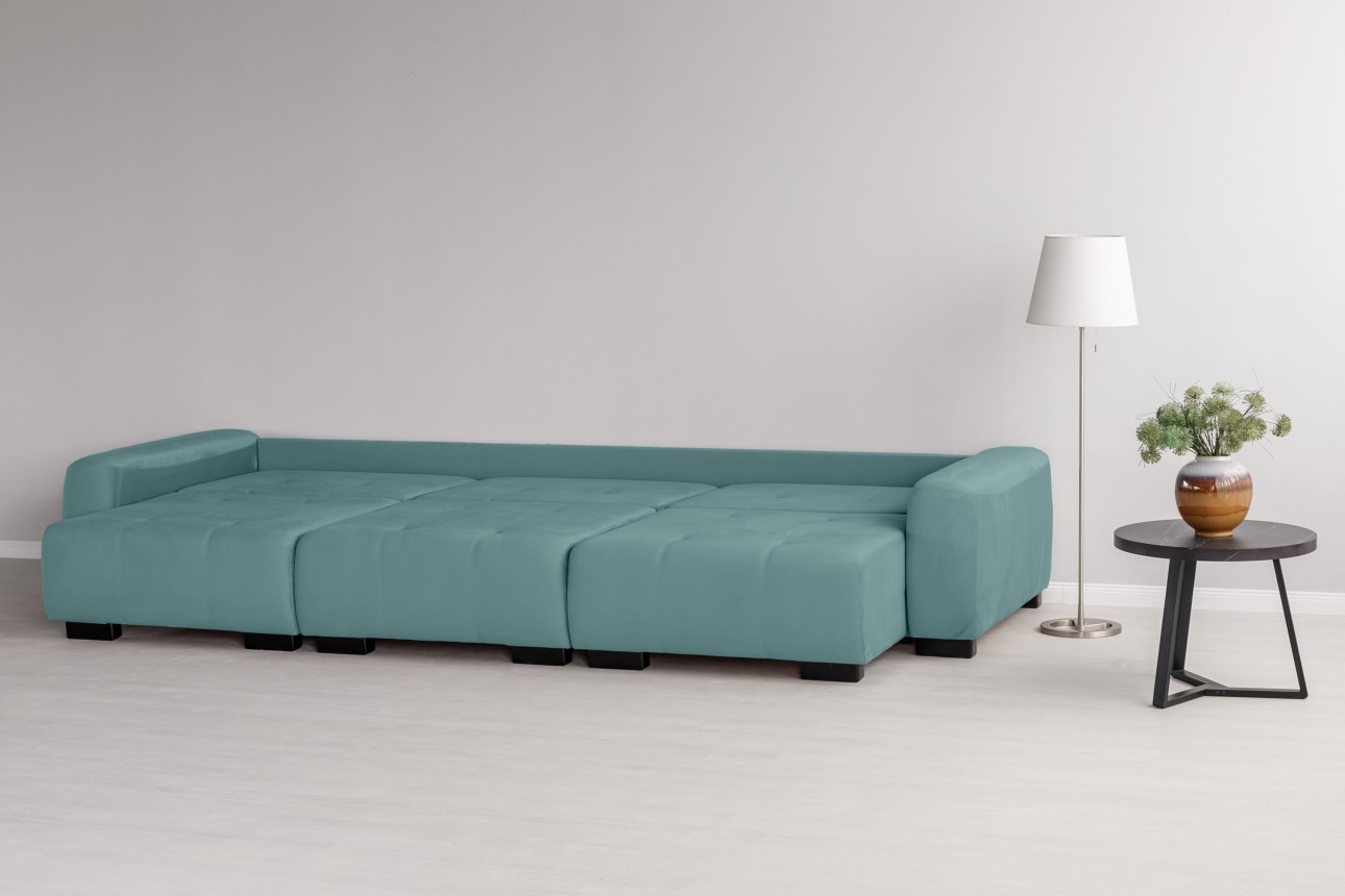 Canapea modulară KING 3 (1000), cu lada depozitare, 3570x1200x750 mm, spațiu de dormit 3050x1600 mm.
