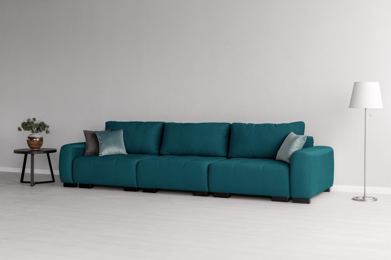 Canapea modulară KING 3 (1000), cu lada depozitare, 3570x1200x750 mm, spațiu de dormit 3050x1600 mm.