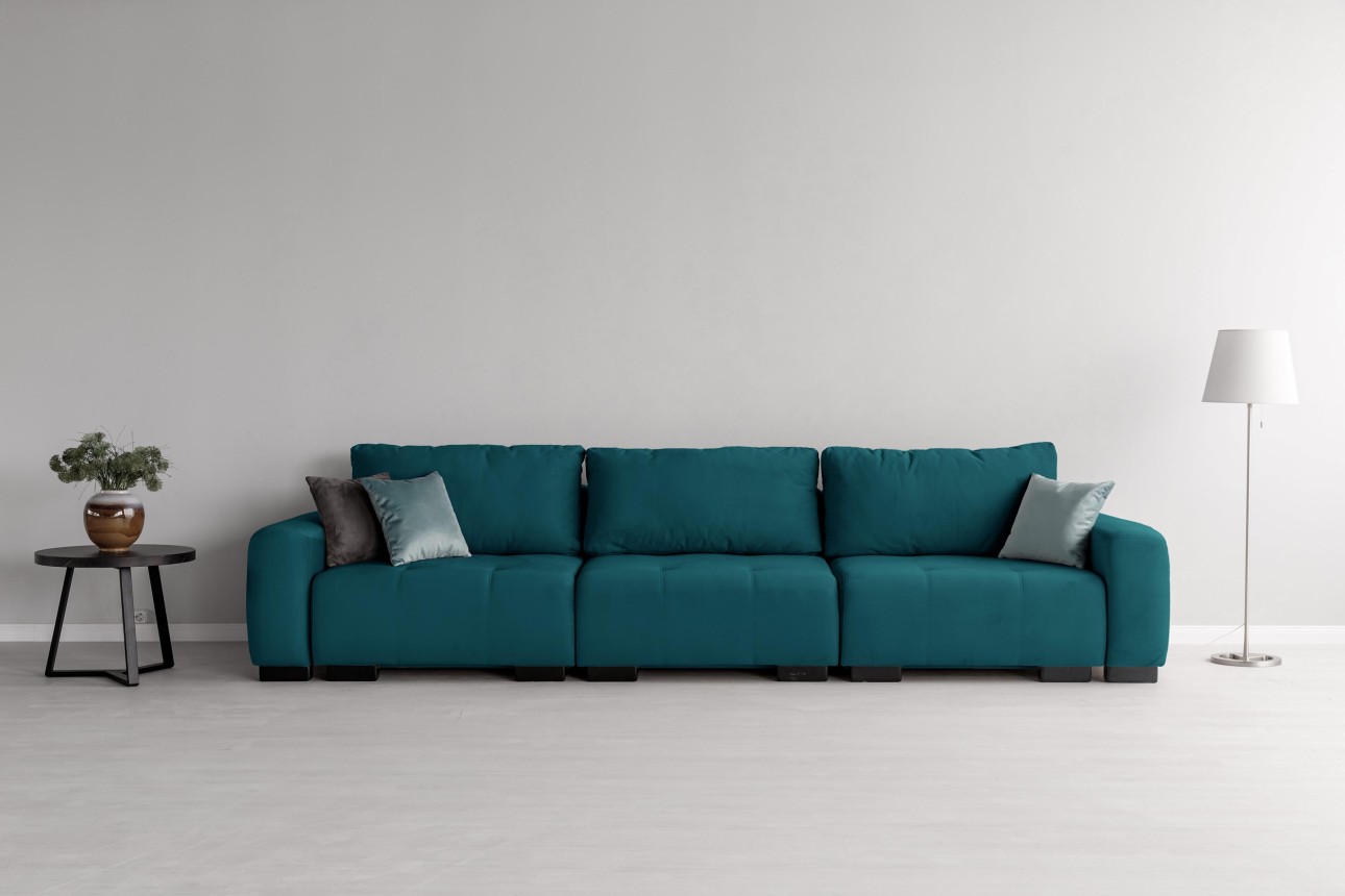 Canapea modulară KING 3 (1000), cu lada depozitare, 3570x1200x750 mm, spațiu de dormit 3050x1600 mm.