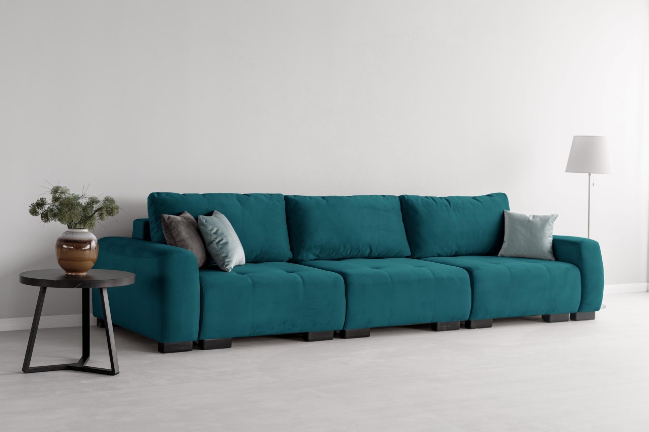 Canapea modulară KING 3 (1000), cu lada depozitare, 3570x1200x750 mm, spațiu de dormit 3050x1600 mm.