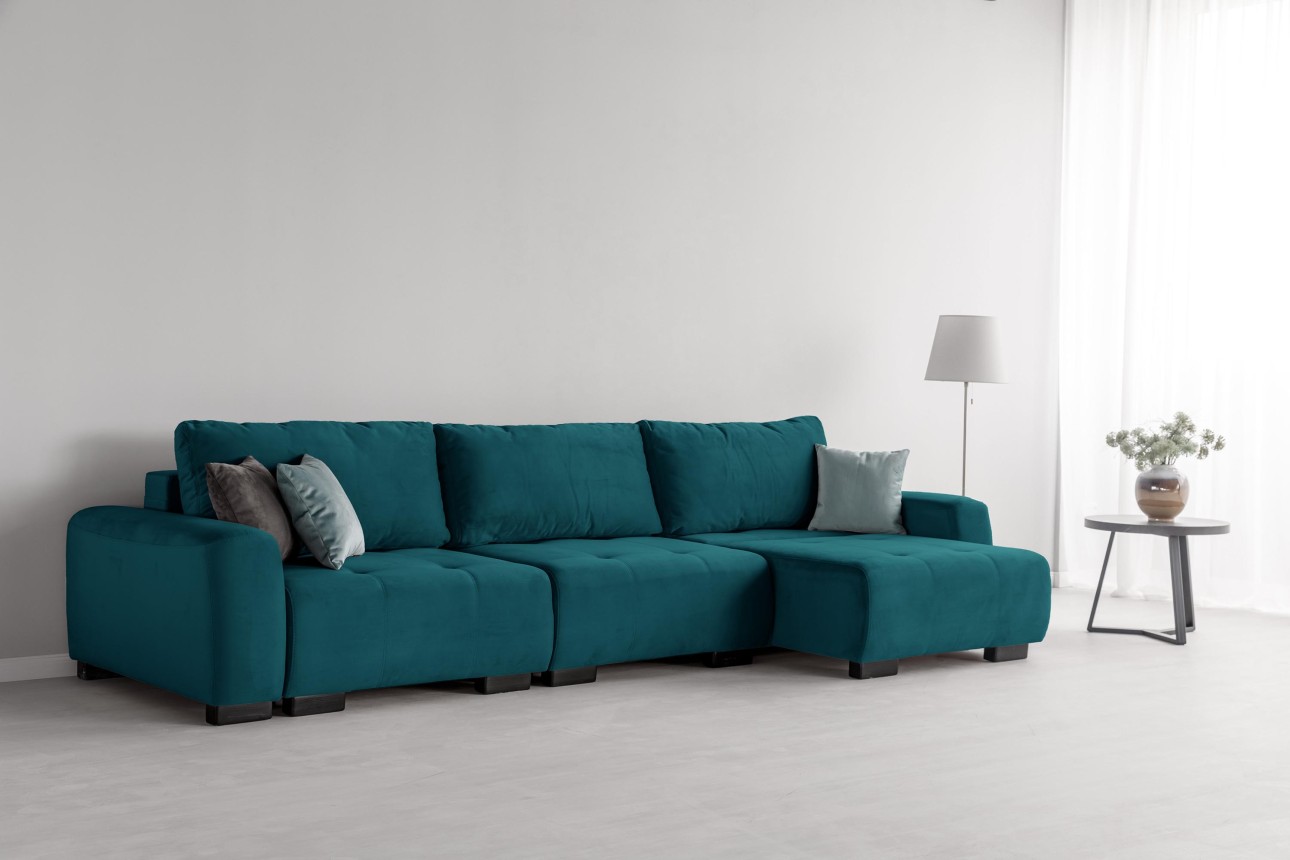 Canapea modulară KING 3 (1000), cu lada depozitare, 3570x1200x750 mm, spațiu de dormit 3050x1600 mm.