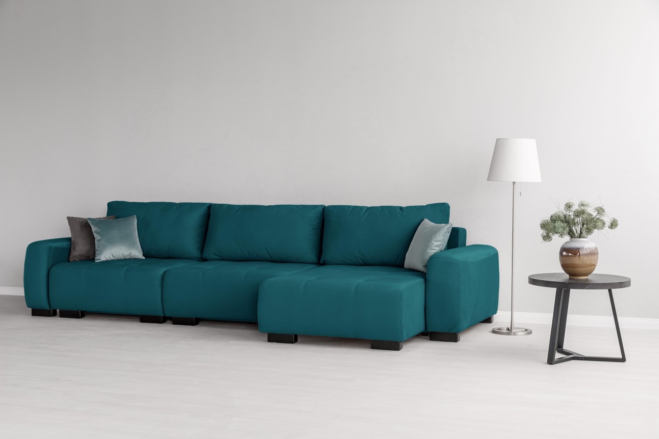 Canapea modulară KING 3 (1000), cu lada depozitare, 3570x1200x750 mm, spațiu de dormit 3050x1600 mm.