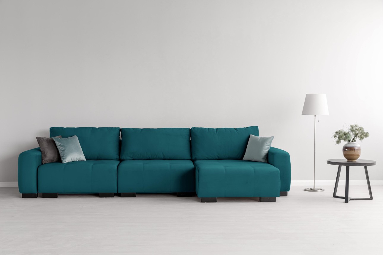 Canapea modulară KING 3 (1000), cu lada depozitare, 3570x1200x750 mm, spațiu de dormit 3050x1600 mm.