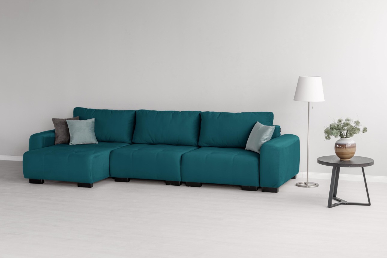 Canapea modulară KING 3 (1000), cu lada depozitare, 3570x1200x750 mm, spațiu de dormit 3050x1600 mm.