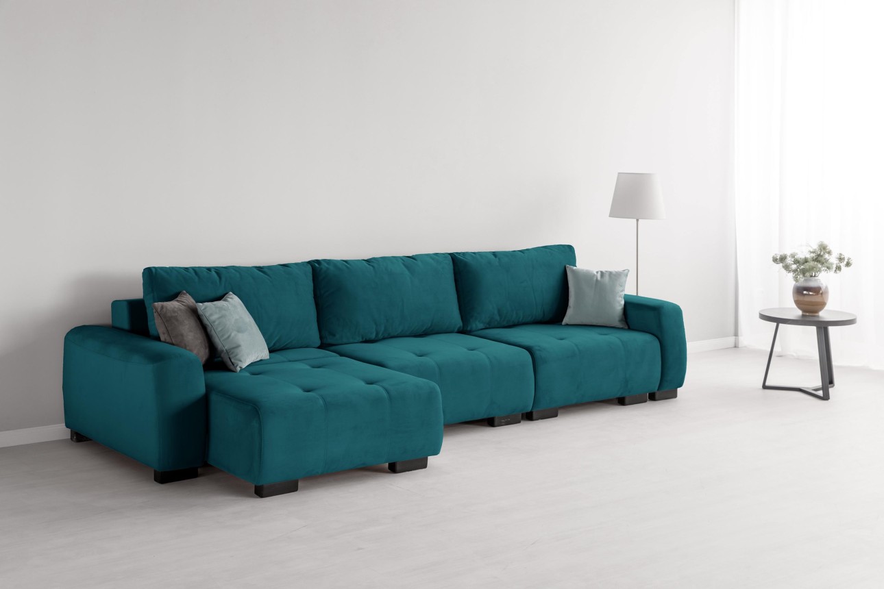 Canapea modulară KING 3 (1000), cu lada depozitare, 3570x1200x750 mm, spațiu de dormit 3050x1600 mm.