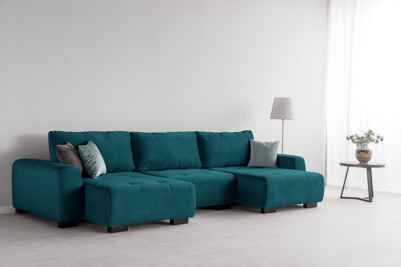 Canapea modulară KING 3 (1000), cu lada depozitare, 3570x1200x750 mm, spațiu de dormit 3050x1600 mm.